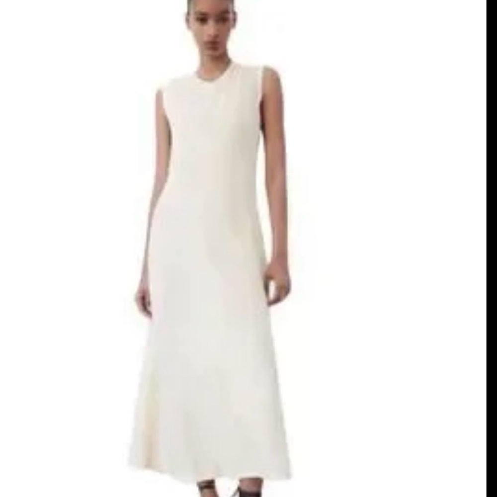 Zara Sleeveless Cream Maxi Dress